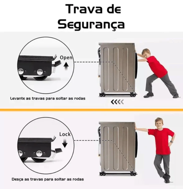 Suporte Móvel EasyMove - Para Geladeira, Fogões e Móveis