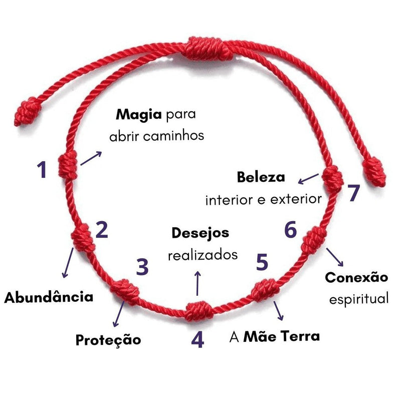Pulseira 7 Nós - Sorte, Proteção e Fortuna